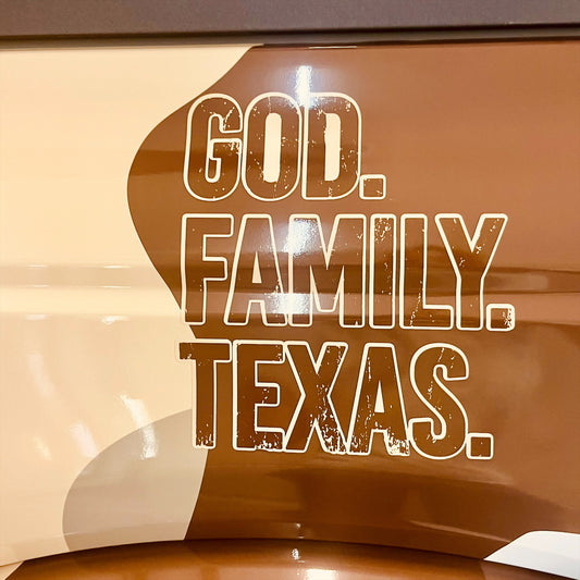 God. Family. Texas. Custom Camo Vehicle Wrap