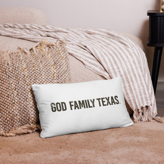 God. Family. Texas. Throw Pillow