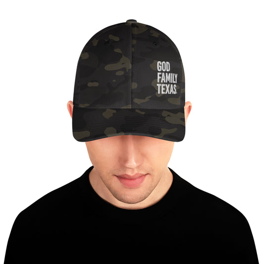 God Family Texas Structured Twill Cap - Dark Green Camo