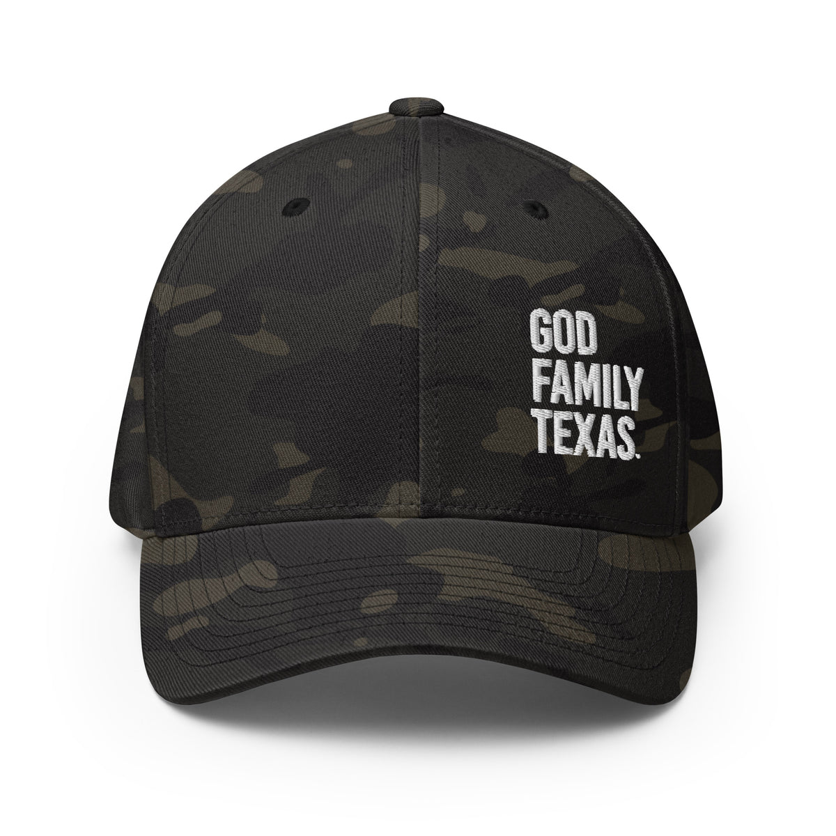 God Family Texas Structured Twill Cap - Dark Green Camo