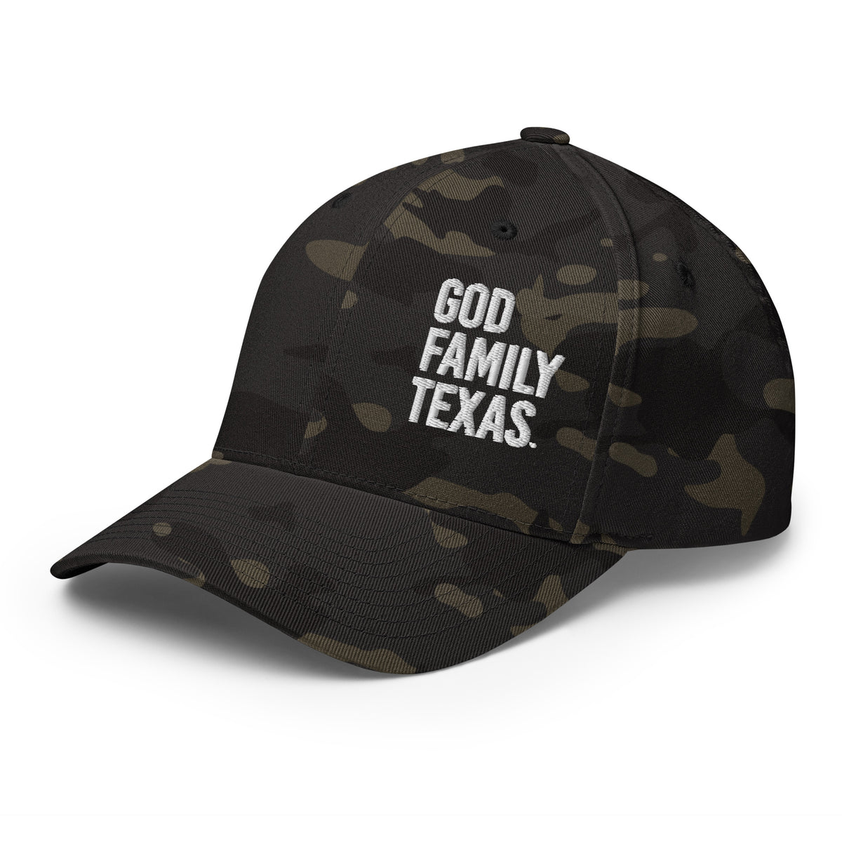 God Family Texas Structured Twill Cap - Dark Green Camo