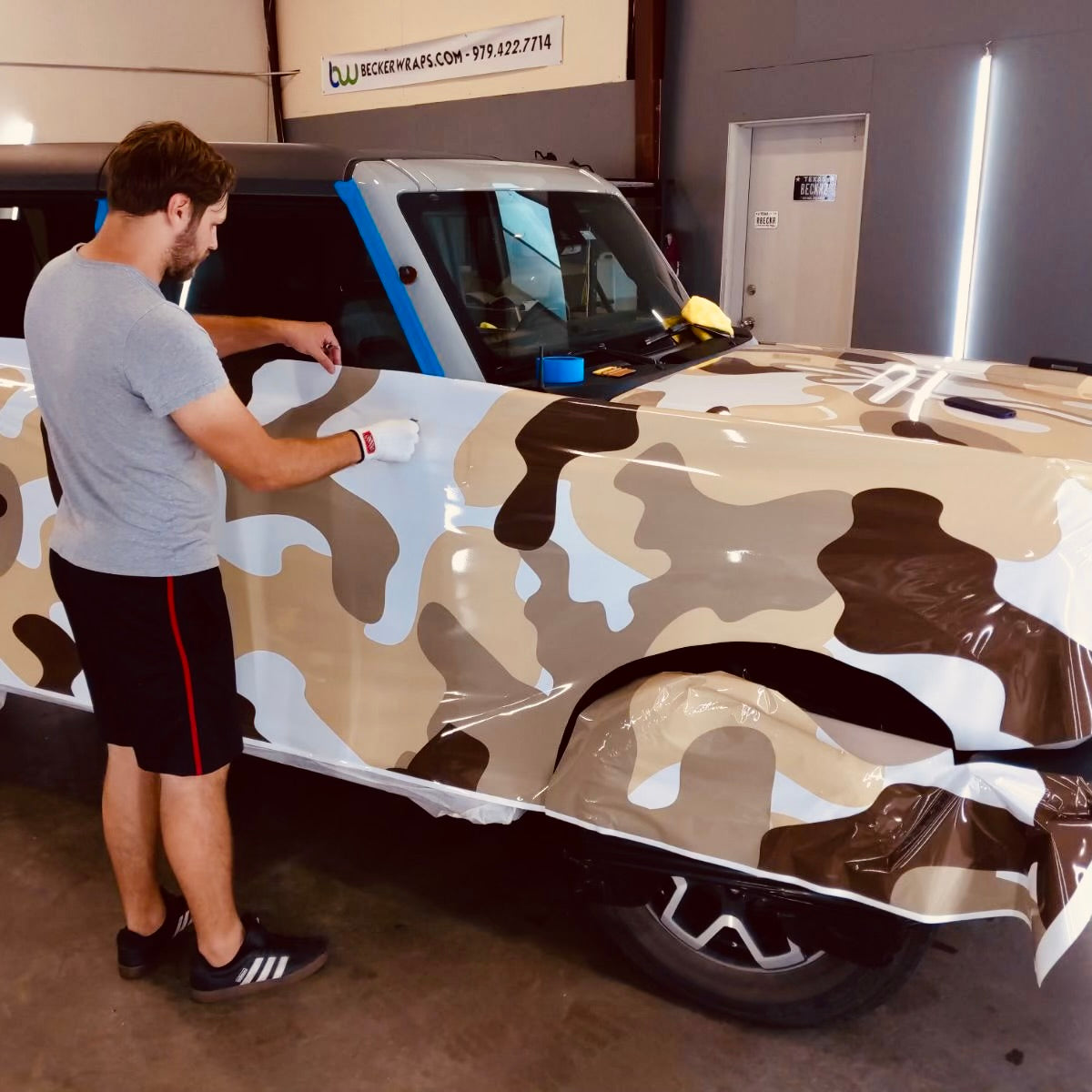 God. Family. Texas. Custom Camo Vehicle Wrap