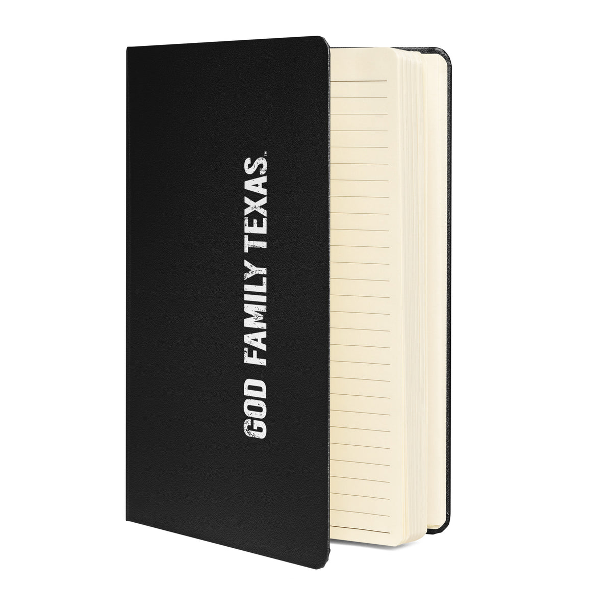 God Family Texas Hardcover Bound Notebook - Black