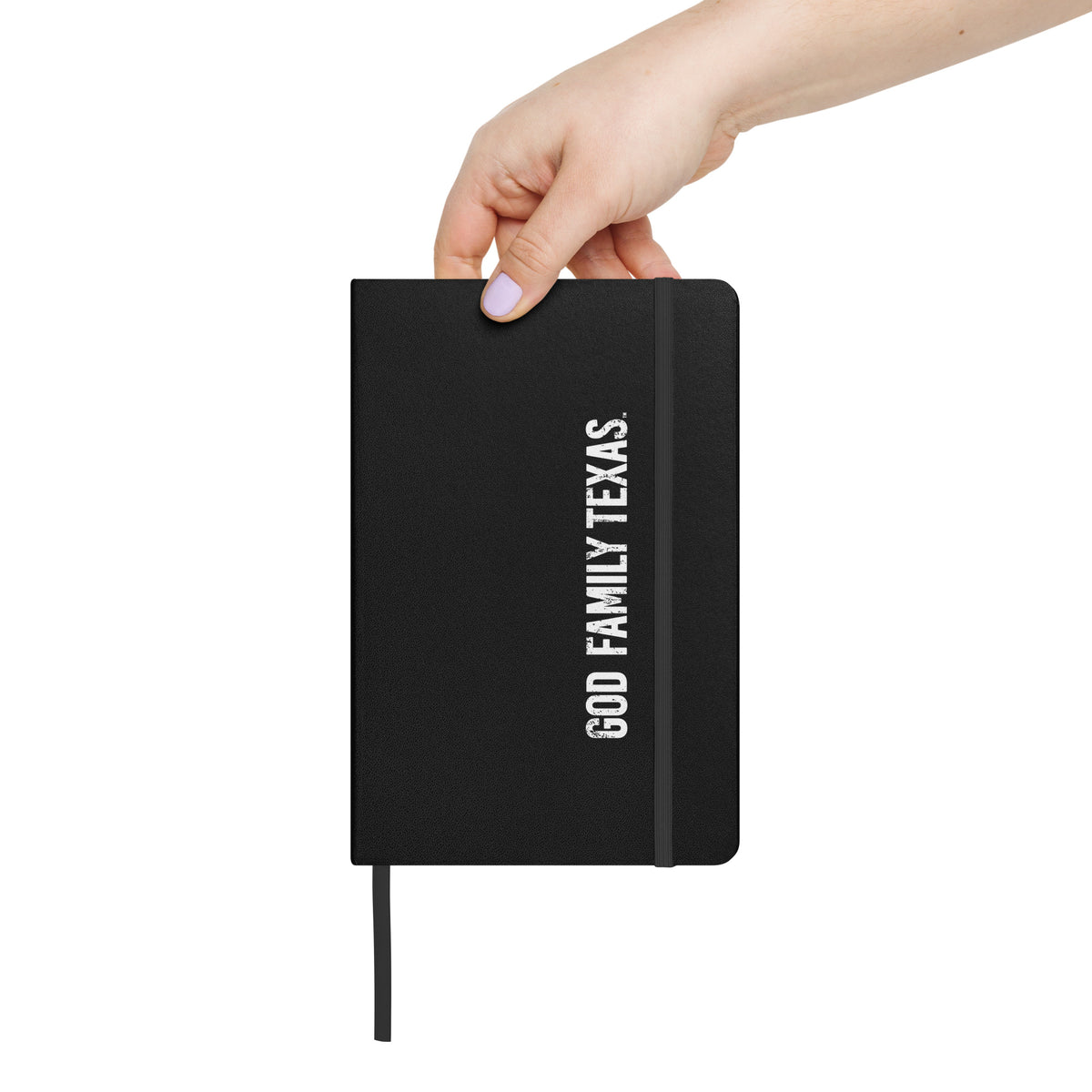God Family Texas Hardcover Bound Notebook - Black