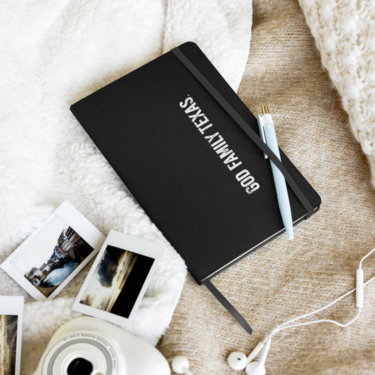 God Family Texas Hardcover Bound Notebook - Black