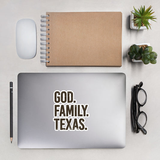 God. Family. Texas. Stickers