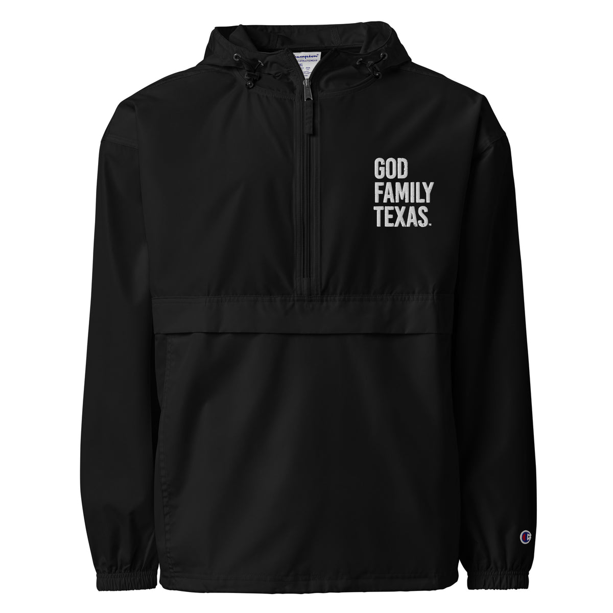 God Family Texas Embroidered Champion Packable Jacket