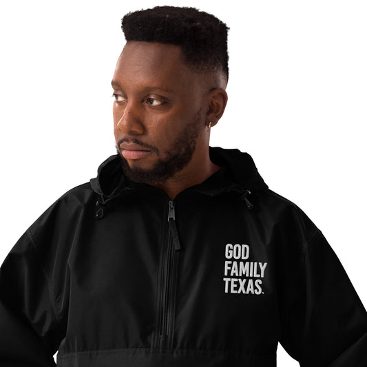 God Family Texas Embroidered Champion Packable Jacket