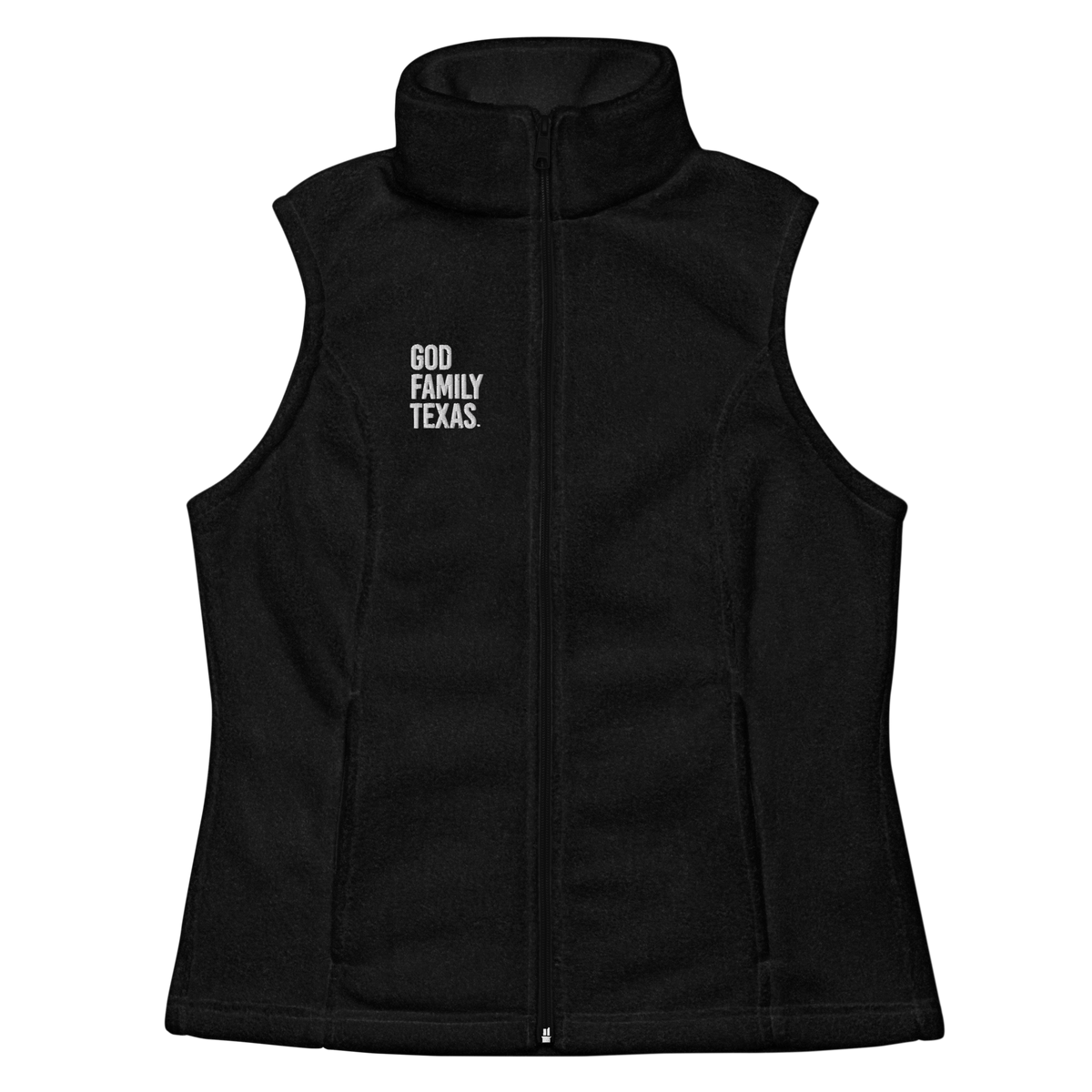 God Family Texas Women’s Columbia Fleece Vest - Black