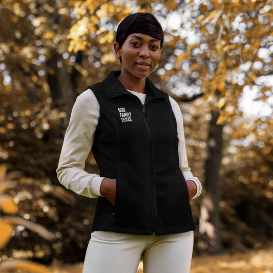 God Family Texas Women’s Columbia Fleece Vest - Black