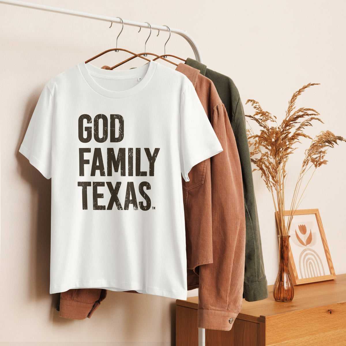 God Family Texas Short Sleeve T-Shirt - Women's White